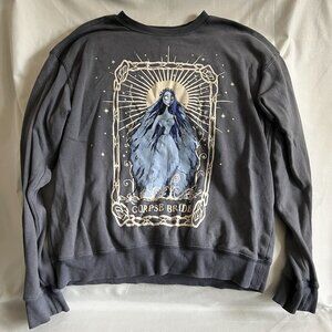 Tim Burtons Corpse Bride Graphic Sweatshirt Size Small Hybrid Apparel Cotton-Pol